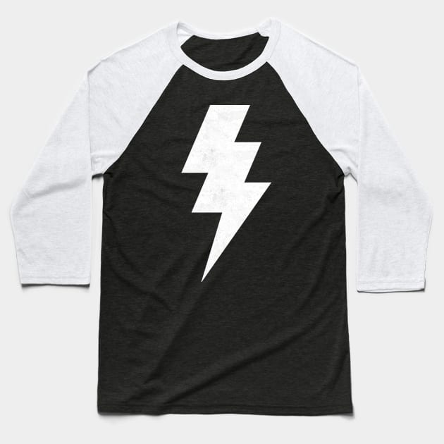 Lightning Bolt white Baseball T-Shirt by Vin Zzep